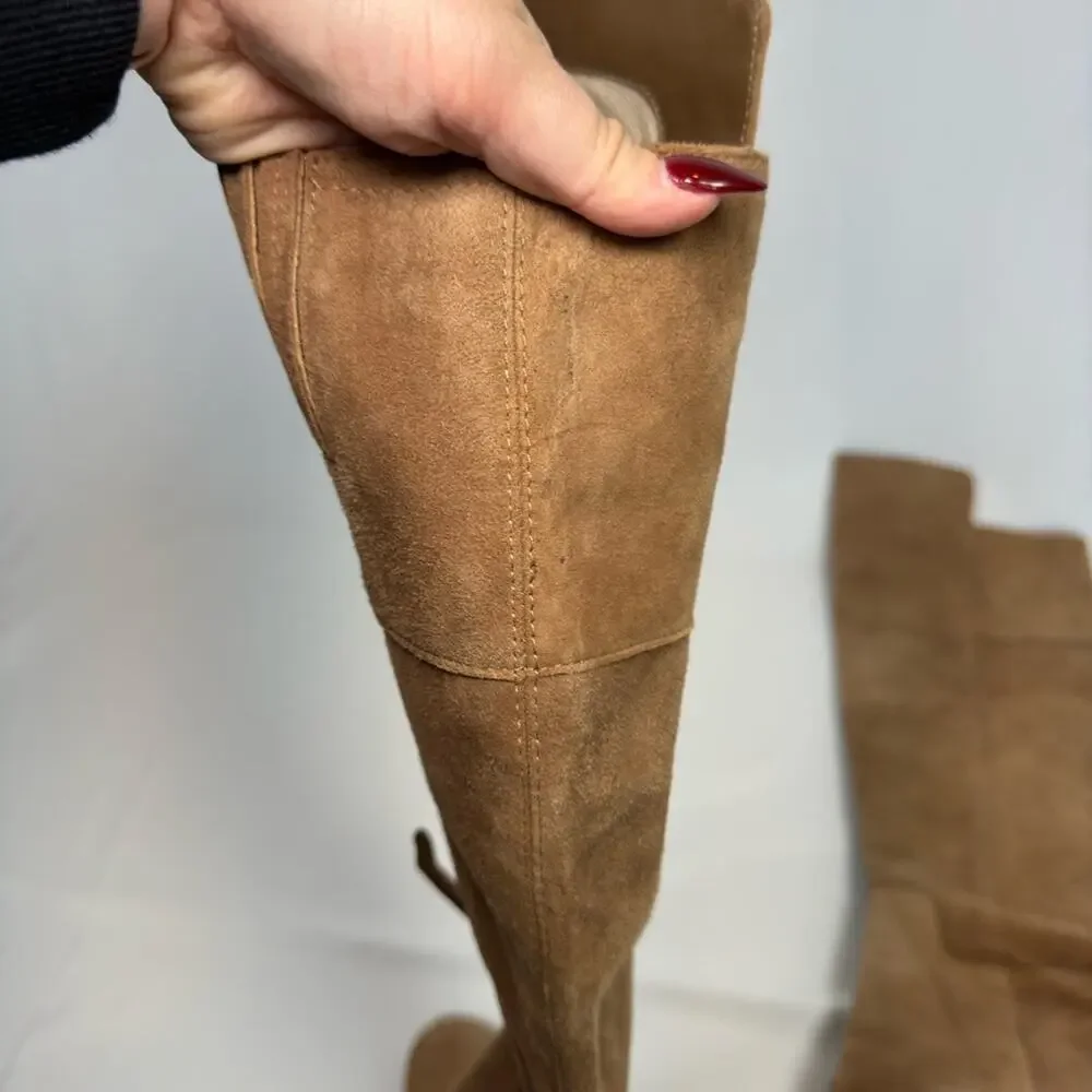 Pour La Victoire OTK Suede Boots Talia Block Heel Knee High Size 8.5